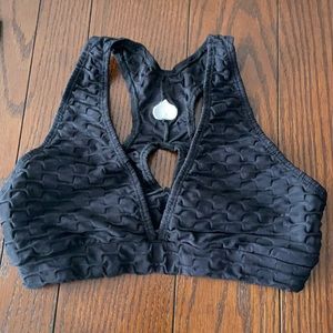 Booty By Brabants Cloud 9 Deep V Black Sports Bra